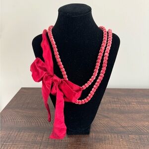 Noonday Collection red velvet rope necklace
